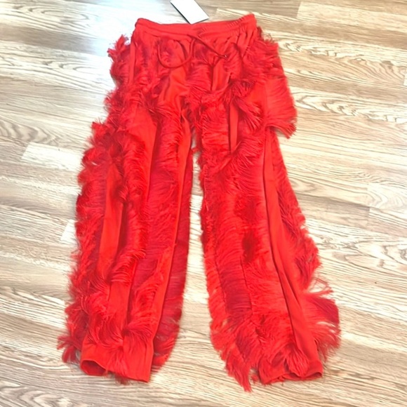 NWT,Latin Dance Pants Tassel Ballroom Dance Red Fringe Rumba Tango Salsa, Size
M - Picture 7 of 10